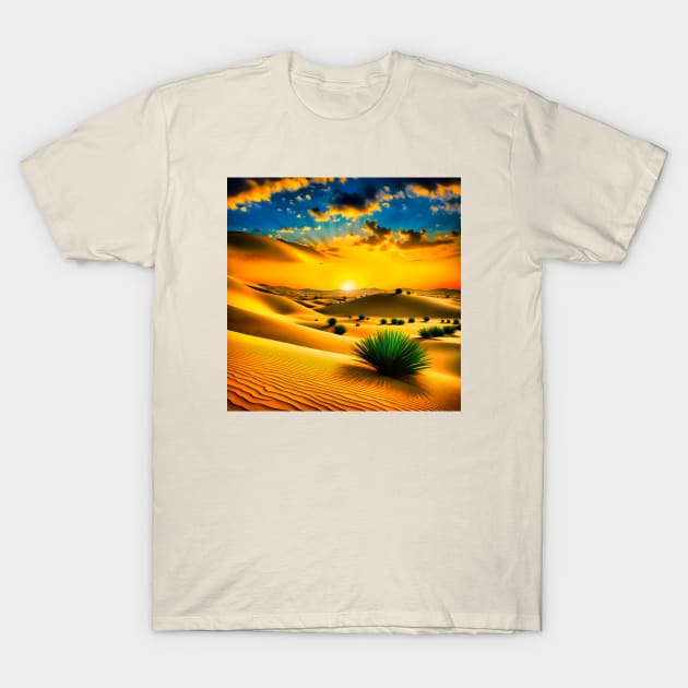 Golden hour in desert T-Shirt by HANART